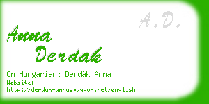 anna derdak business card